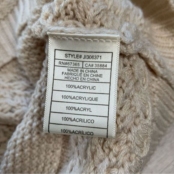 Jack by BB Dakota Mix it Up Beige Fringe Knit Sweater Size Medium - Picture 7 of 8